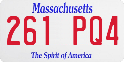 MA license plate 261PQ4