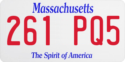 MA license plate 261PQ5