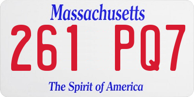 MA license plate 261PQ7