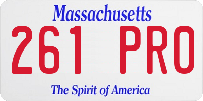 MA license plate 261PR0