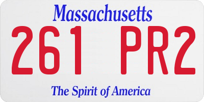 MA license plate 261PR2
