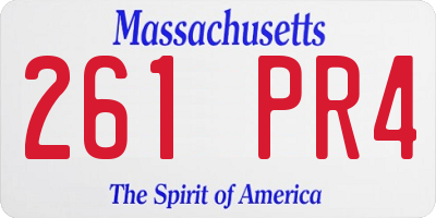 MA license plate 261PR4