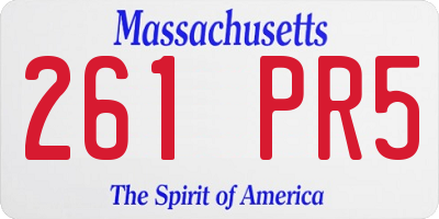 MA license plate 261PR5