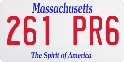 MA license plate 261PR6