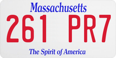 MA license plate 261PR7