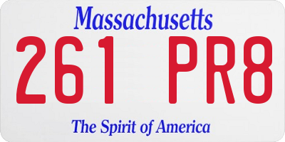 MA license plate 261PR8