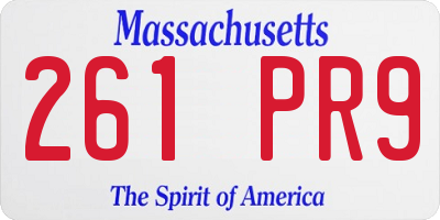 MA license plate 261PR9