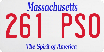 MA license plate 261PS0