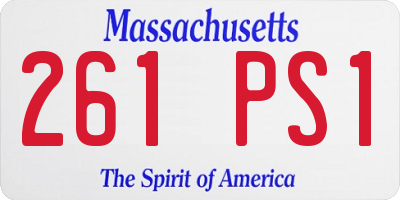 MA license plate 261PS1