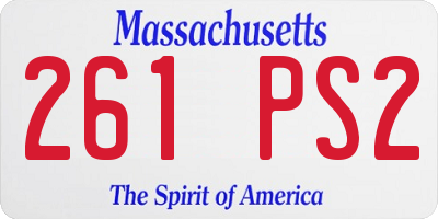 MA license plate 261PS2