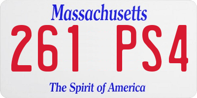 MA license plate 261PS4