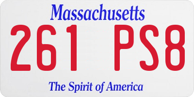 MA license plate 261PS8