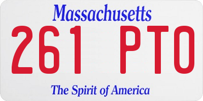 MA license plate 261PT0