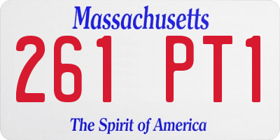 MA license plate 261PT1