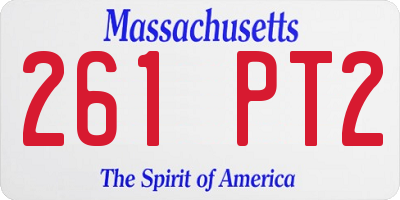 MA license plate 261PT2
