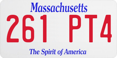 MA license plate 261PT4