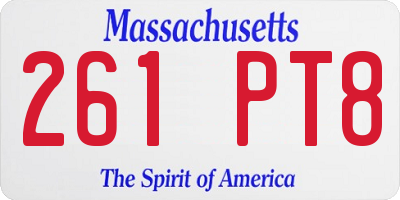 MA license plate 261PT8