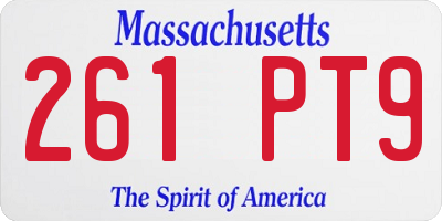 MA license plate 261PT9