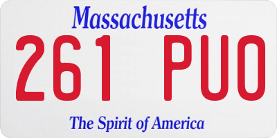 MA license plate 261PU0