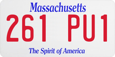 MA license plate 261PU1