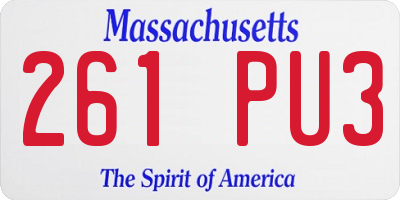 MA license plate 261PU3