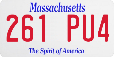 MA license plate 261PU4
