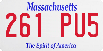 MA license plate 261PU5