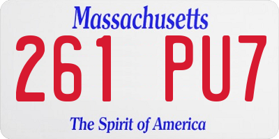 MA license plate 261PU7