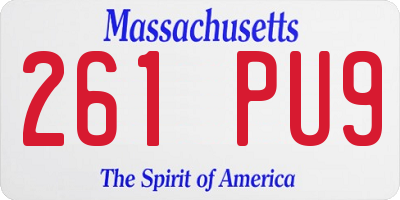 MA license plate 261PU9