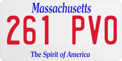 MA license plate 261PV0