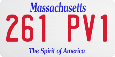 MA license plate 261PV1