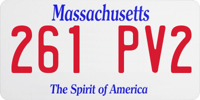 MA license plate 261PV2