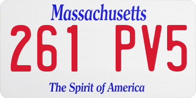 MA license plate 261PV5