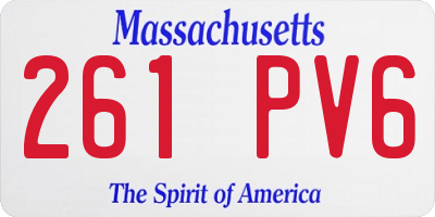 MA license plate 261PV6