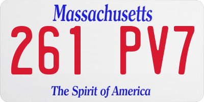 MA license plate 261PV7