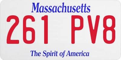 MA license plate 261PV8