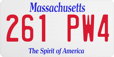 MA license plate 261PW4