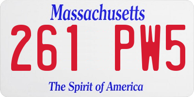 MA license plate 261PW5