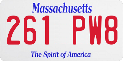 MA license plate 261PW8