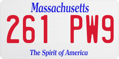 MA license plate 261PW9