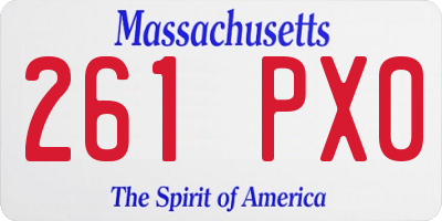 MA license plate 261PX0