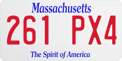 MA license plate 261PX4
