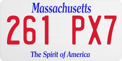 MA license plate 261PX7
