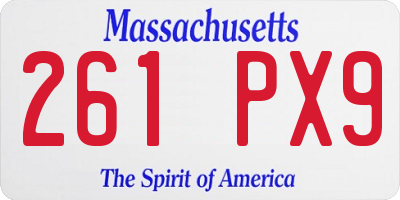MA license plate 261PX9