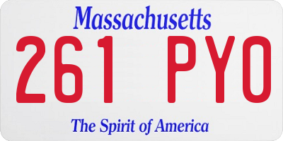 MA license plate 261PY0