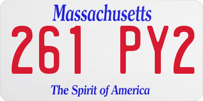 MA license plate 261PY2