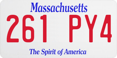 MA license plate 261PY4