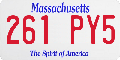 MA license plate 261PY5