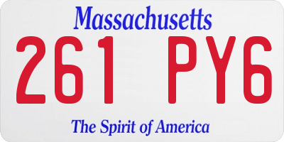 MA license plate 261PY6