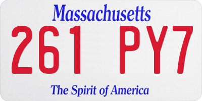 MA license plate 261PY7